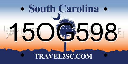 15OG598 South Carolina License Plate