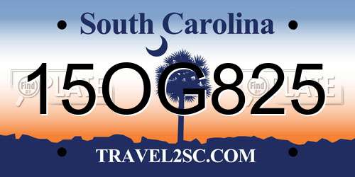 15OG825 South Carolina License Plate