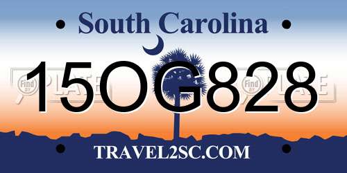 15OG828 South Carolina License Plate