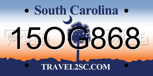 15OG868 South Carolina License Plate