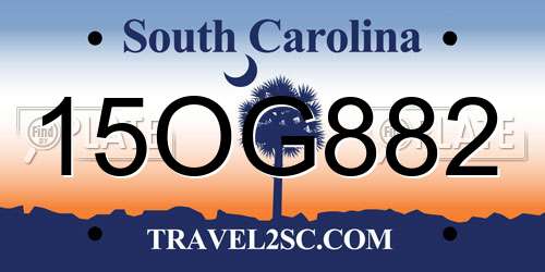 15OG882 South Carolina License Plate