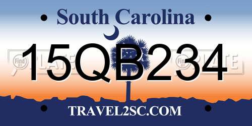 15QB234 South Carolina License Plate