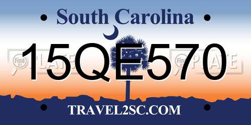 15QE570 South Carolina License Plate