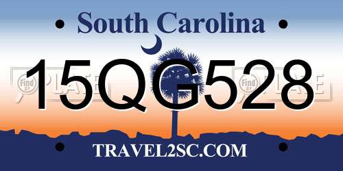 15QG528 South Carolina License Plate