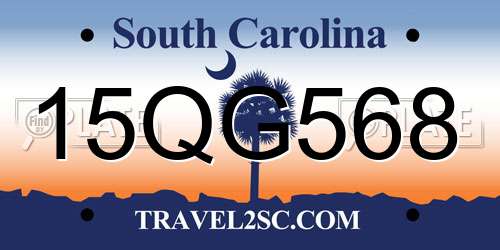 15QG568 South Carolina License Plate