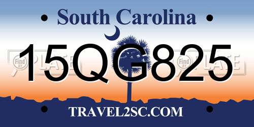 15QG825 South Carolina License Plate