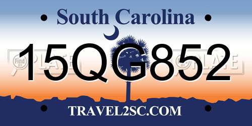 15QG852 South Carolina License Plate