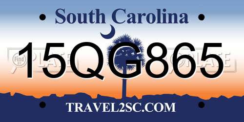 15QG865 South Carolina License Plate