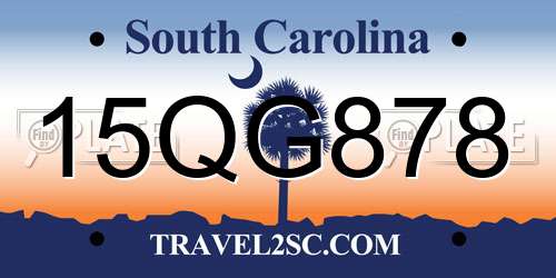 15QG878 South Carolina License Plate