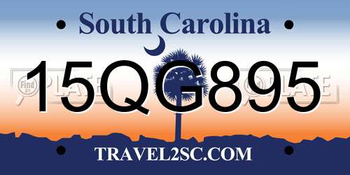 15QG895 South Carolina License Plate