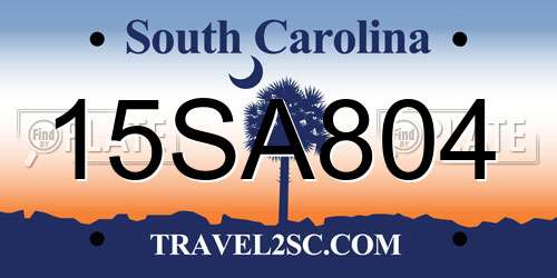 15SA804 South Carolina License Plate