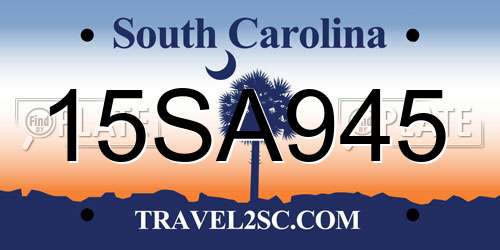 15SA945 South Carolina License Plate