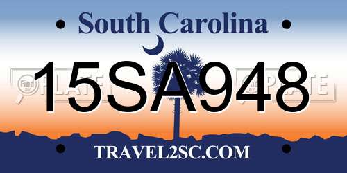 15SA948 South Carolina License Plate
