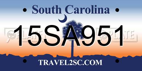 15SA951 South Carolina License Plate