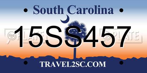 15SS457 South Carolina License Plate