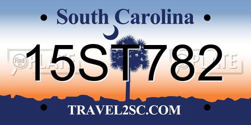 15ST782 South Carolina License Plate