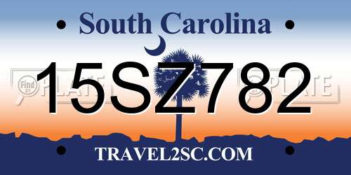 15SZ782 South Carolina License Plate