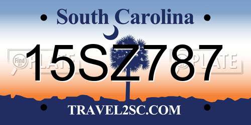 15SZ787 South Carolina License Plate