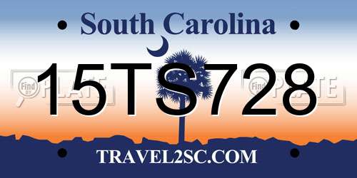 15TS728 South Carolina License Plate