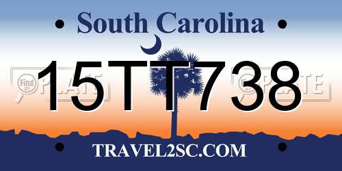 15TT738 South Carolina License Plate