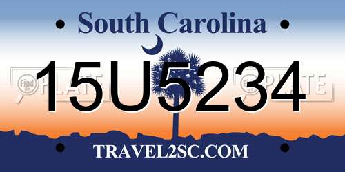 15U5234 South Carolina License Plate