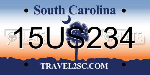 15US234 South Carolina License Plate