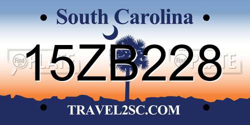15ZB228 South Carolina License Plate