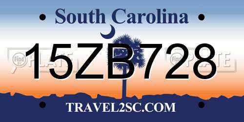 15ZB728 South Carolina License Plate