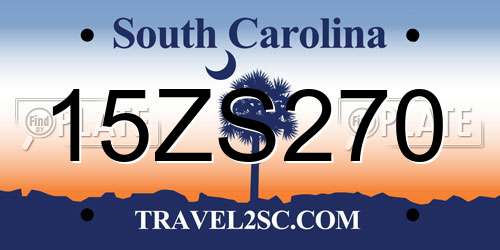 15ZS270 South Carolina License Plate