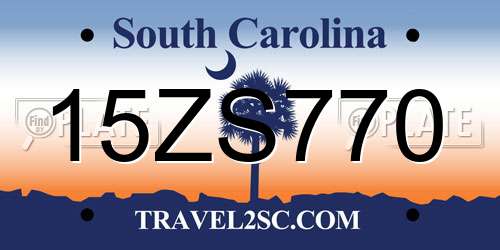 15ZS770 South Carolina License Plate