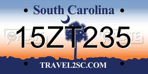 15ZT235 South Carolina License Plate