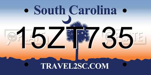 15ZT735 South Carolina License Plate