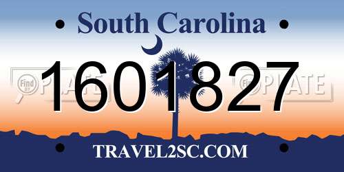 1601827 South Carolina License Plate