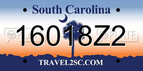 16018Z2 South Carolina License Plate