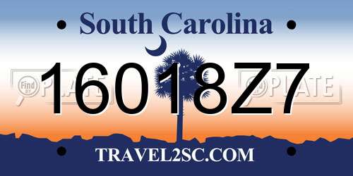 16018Z7 South Carolina License Plate
