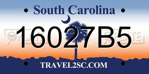 16027B5 South Carolina License Plate