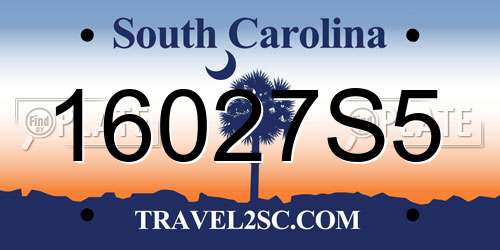 16027S5 South Carolina License Plate