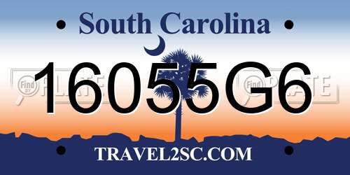 16055G6 South Carolina License Plate