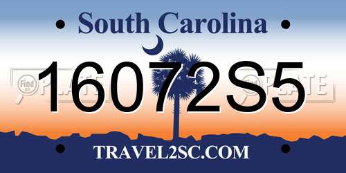 16072S5 South Carolina License Plate