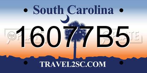 16077B5 South Carolina License Plate