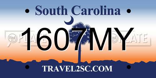1607MY South Carolina License Plate