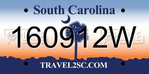 160912W South Carolina License Plate