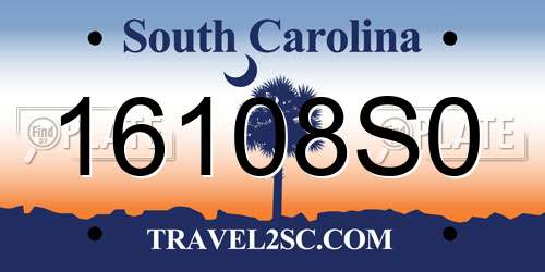 16108S0 South Carolina License Plate