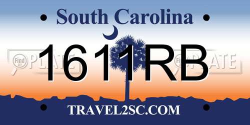 1611RB South Carolina License Plate