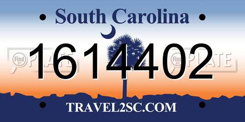 1614402 South Carolina License Plate