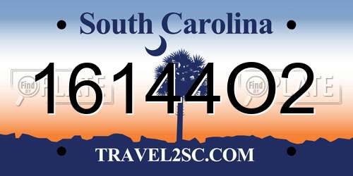 16144O2 South Carolina License Plate
