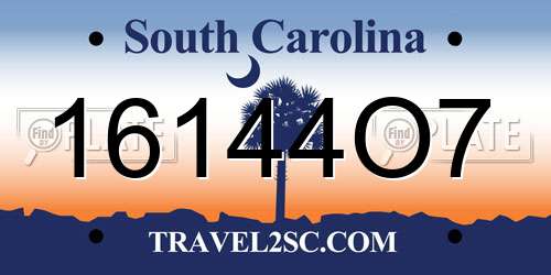 16144O7 South Carolina License Plate