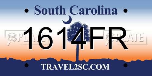 1614FR South Carolina License Plate