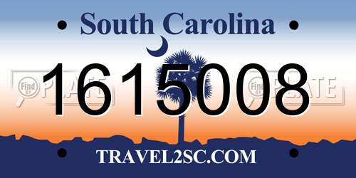 1615008 South Carolina License Plate