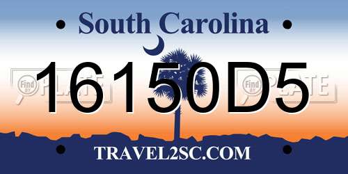 16150D5 South Carolina License Plate